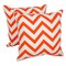 Blazing Needles 18-inch Corded Throw Pillows with Inserts (Set of 2) - Orange/White Chevron